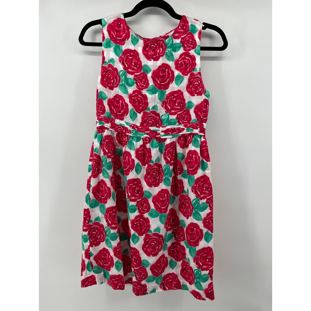 Vineyard Vines Girls 14‎ Kentucky Derby 144th Rose Floral Sleeveless Dress Red